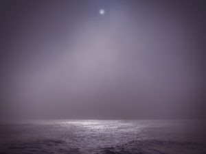 Stormy moonlit ocean, Southwold, United Kingdom
