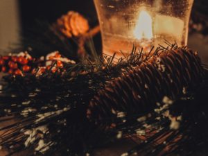 Pine cones and candles